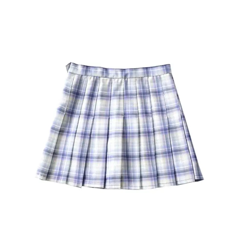 Plaid Mini Skirt Preppy Harajuku Style with Lace Up Waist