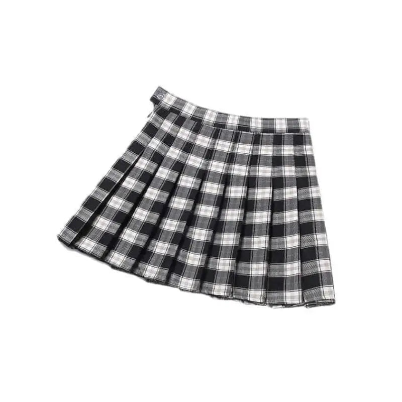 Plaid Pattern Mini Skirt for Summer Outfits black2 / XS