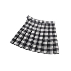 Plaid Pattern Mini Skirt for Summer Outfits black2 / XS