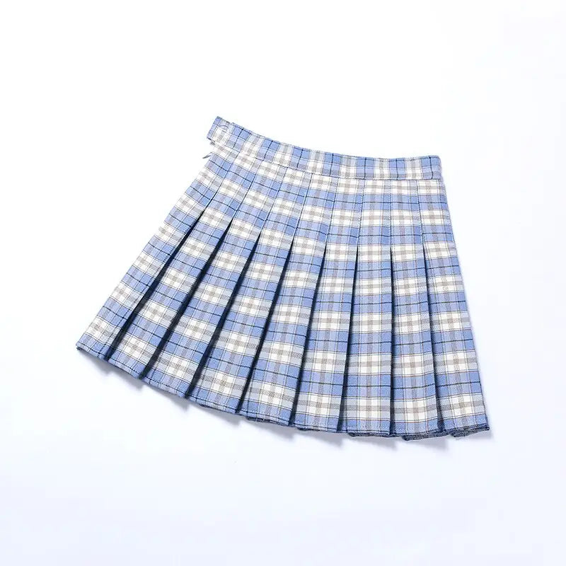Plaid Pattern Mini Skirt for Summer Outfits bule2 / XS