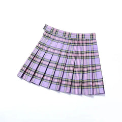 Plaid Pattern Mini Skirt for Summer Outfits purple / XS
