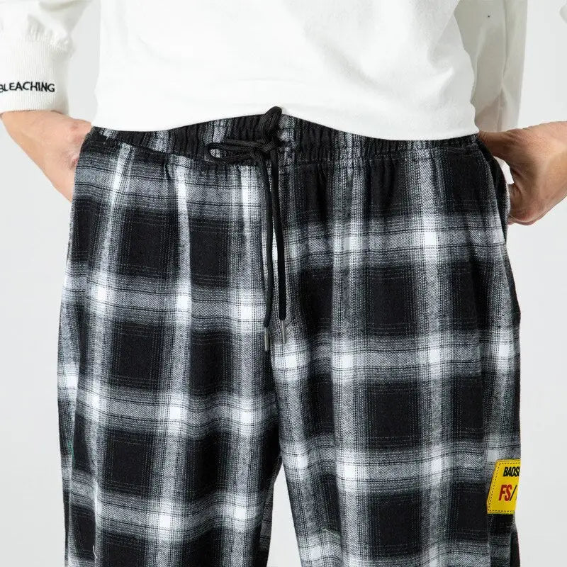 Plaid Pattern Trouser Joggers Pants