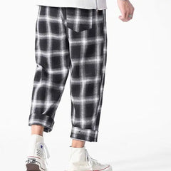 Plaid Pattern Trouser Joggers Pants