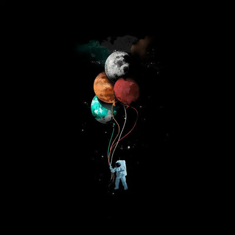 Planets Balloon Astronaut T-shirt