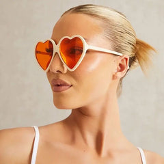 Plastic Heart Shaped Sunglasses with Polycarbonate Lenses