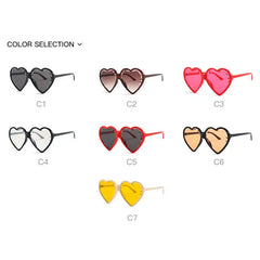 Plastic Heart Shaped Sunglasses with Polycarbonate Lenses