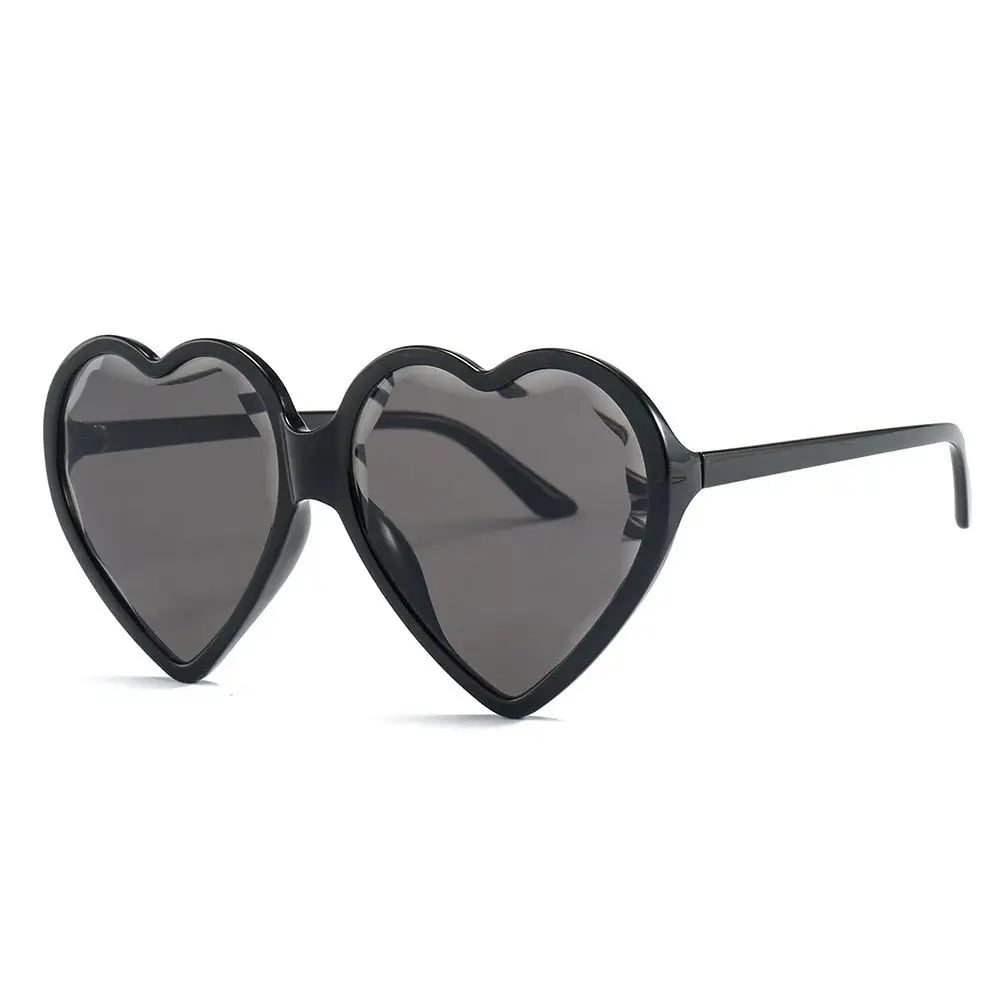 Plastic Heart Shaped Sunglasses with Polycarbonate Lenses