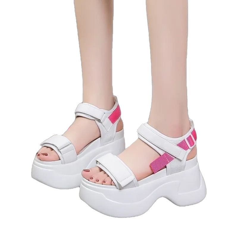 Aesthetic Platform Chunky Wedges Sandals - White / 35
