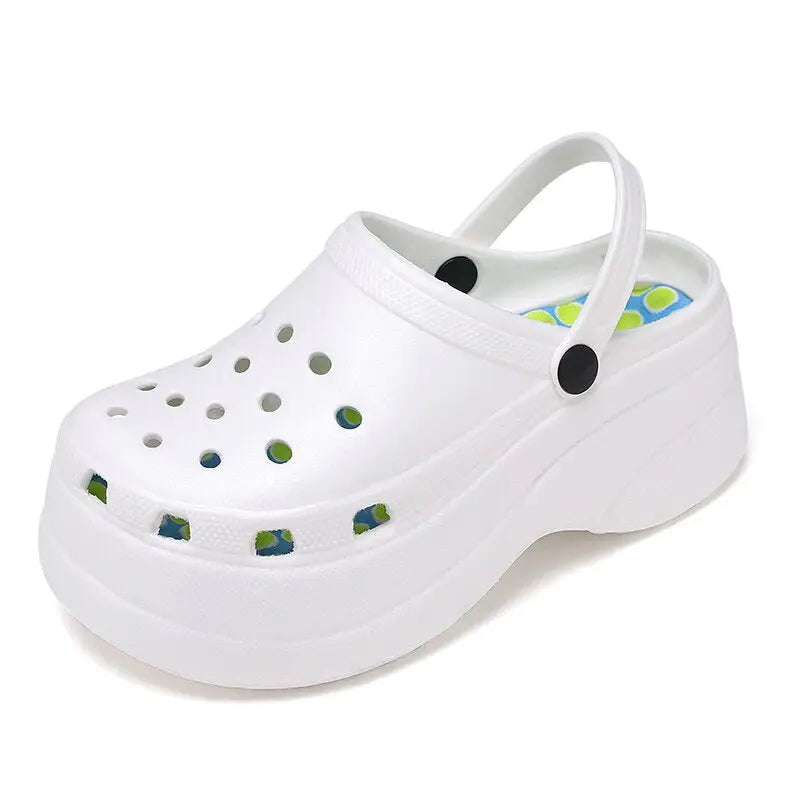 Platform Clogs Rainbow Print High Heel Sandals Euro Size