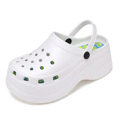 Platform Clogs Rainbow Print High Heel Sandals Euro Size