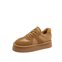 Platform Fur Suede Thick Sole Sneakers