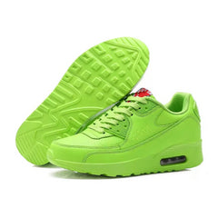 Platform PU Vegan Lace Up Sneakers - Green / 34