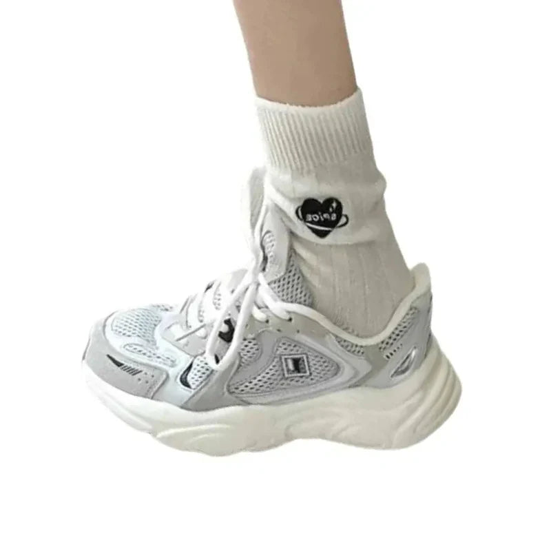 Platform Sports Mesh Shoes Breathable Design Euro Size