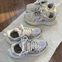 Platform Sports Mesh Shoes Breathable Design Euro Size