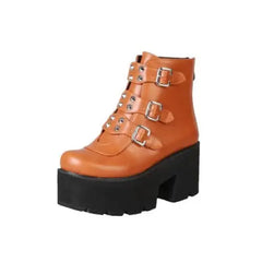 Platform Urban Style Boots - Brown / 34 - Shoes