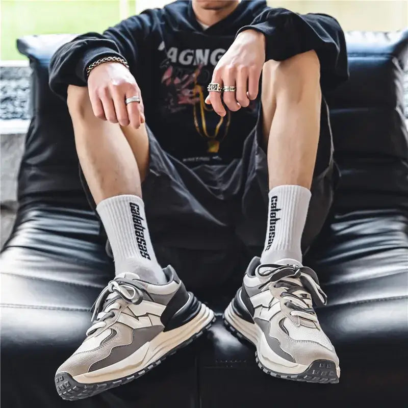 Platform Vulcanize Double Lace Up Sneakers for Everyday Wear