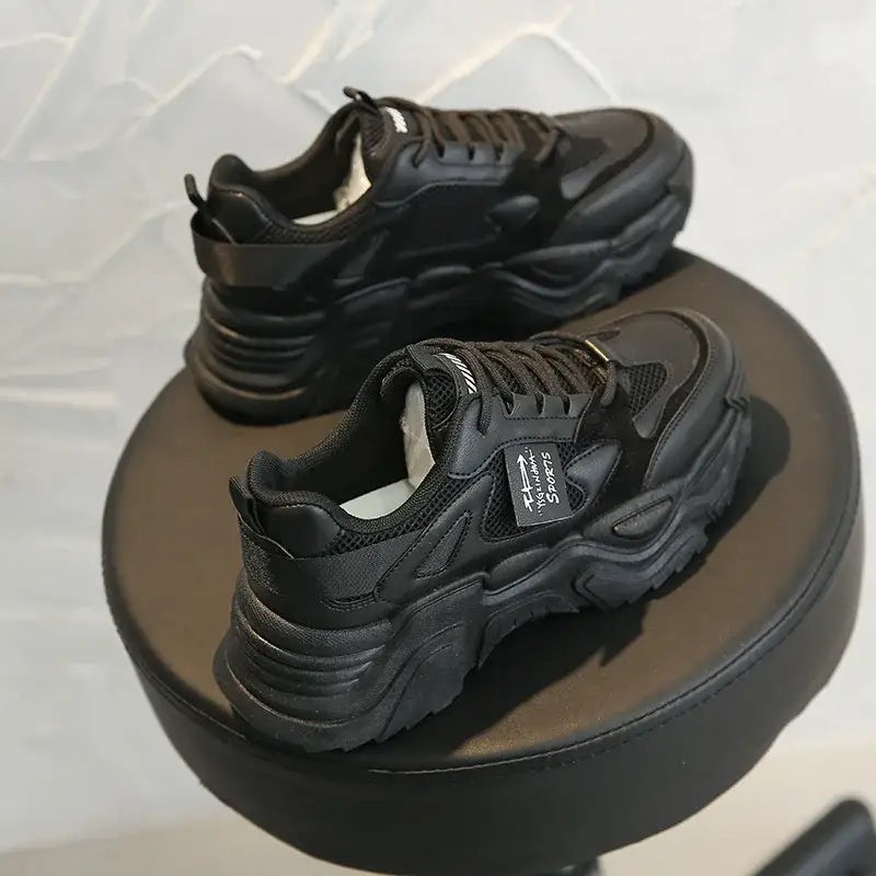 Platform Warm Vulcanized Sneakers - Black / 35 - Shoes