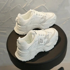 Platform Warm Vulcanized Sneakers for Everyday Wear White