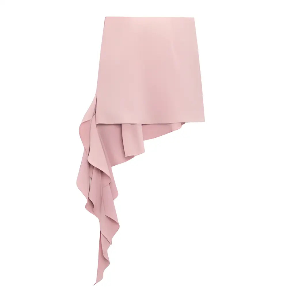 Pleated Solid High Waisted Casual Skirt