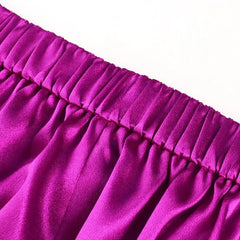 Plus Size Waistband Wide Leg Satin Pants