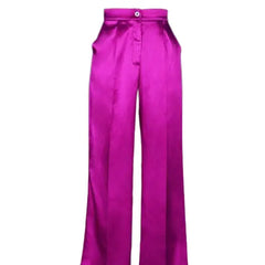 Plus Size Wide Leg Satin Pants with Comfort Waistband