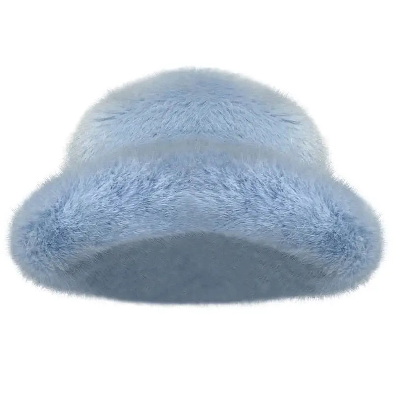 Plush Fluffy Dome Hats - Blue / One Size - Hat