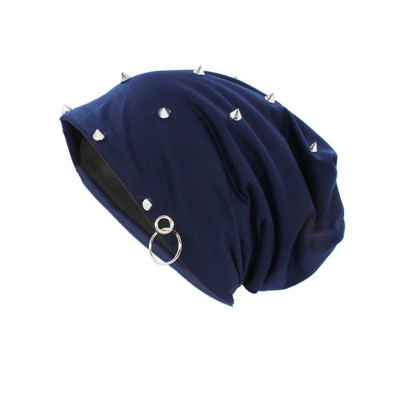 Pointed Rivets Thick Winter Beanies - Blue / 56-65