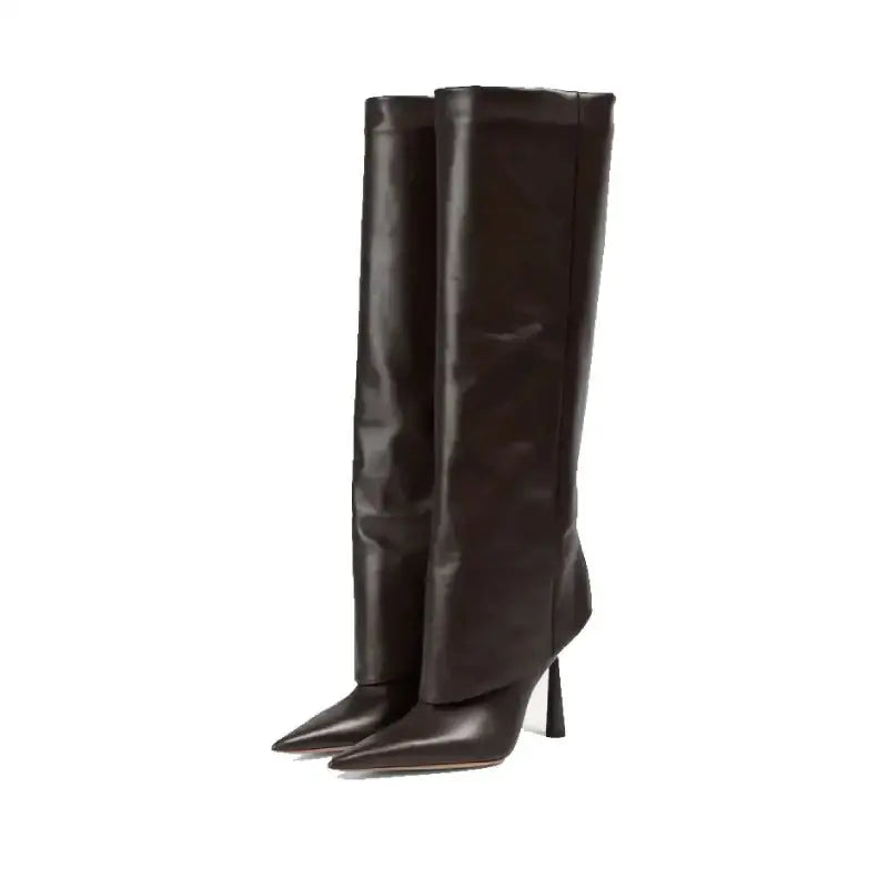 Pointed Toe High Heel Knee Length Boots Euro Size