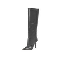Pointed Toe High Heel Knee Length Boots Euro Size Grey / 34