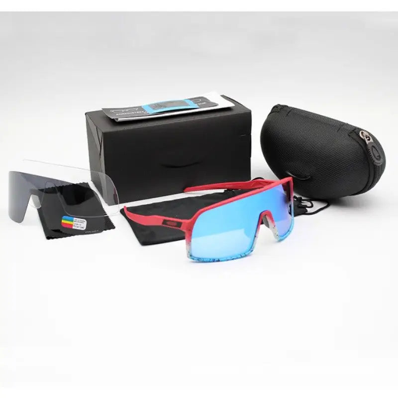 Polarized Ryder Mirror Sunglasses - Red and blue / One Size