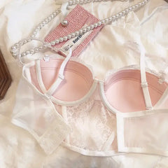 Polka Dot Mesh Underwire Bralette Vest