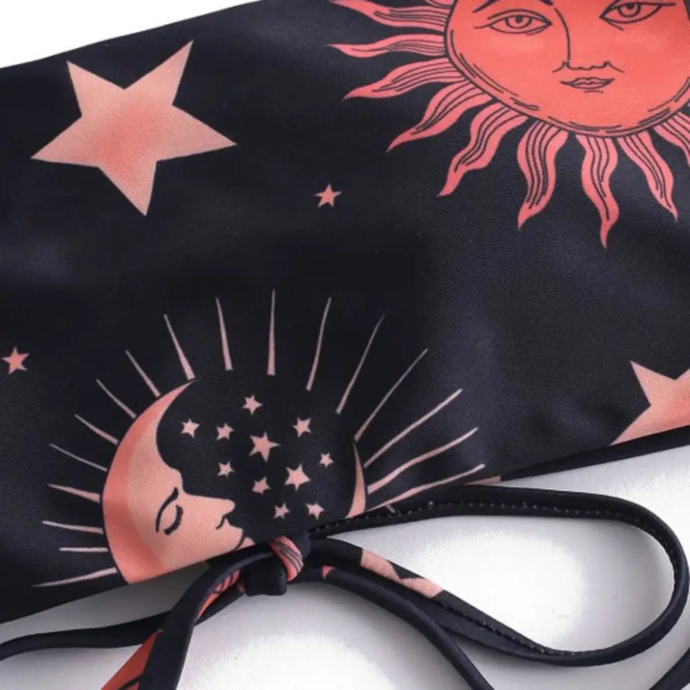 Polyester Aesthetic Sun and Moon Bikini Top