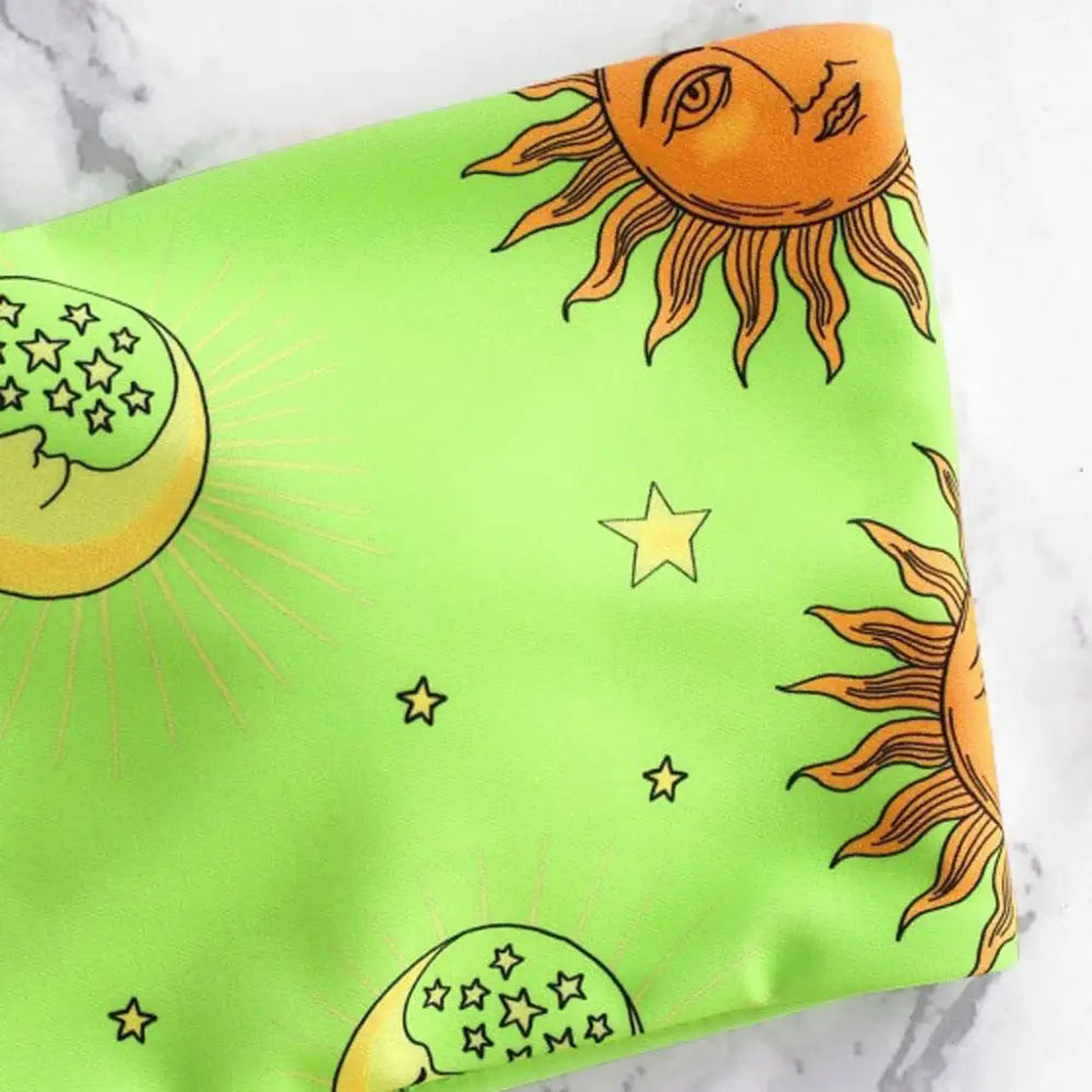 Polyester Aesthetic Sun and Moon Bikini Top