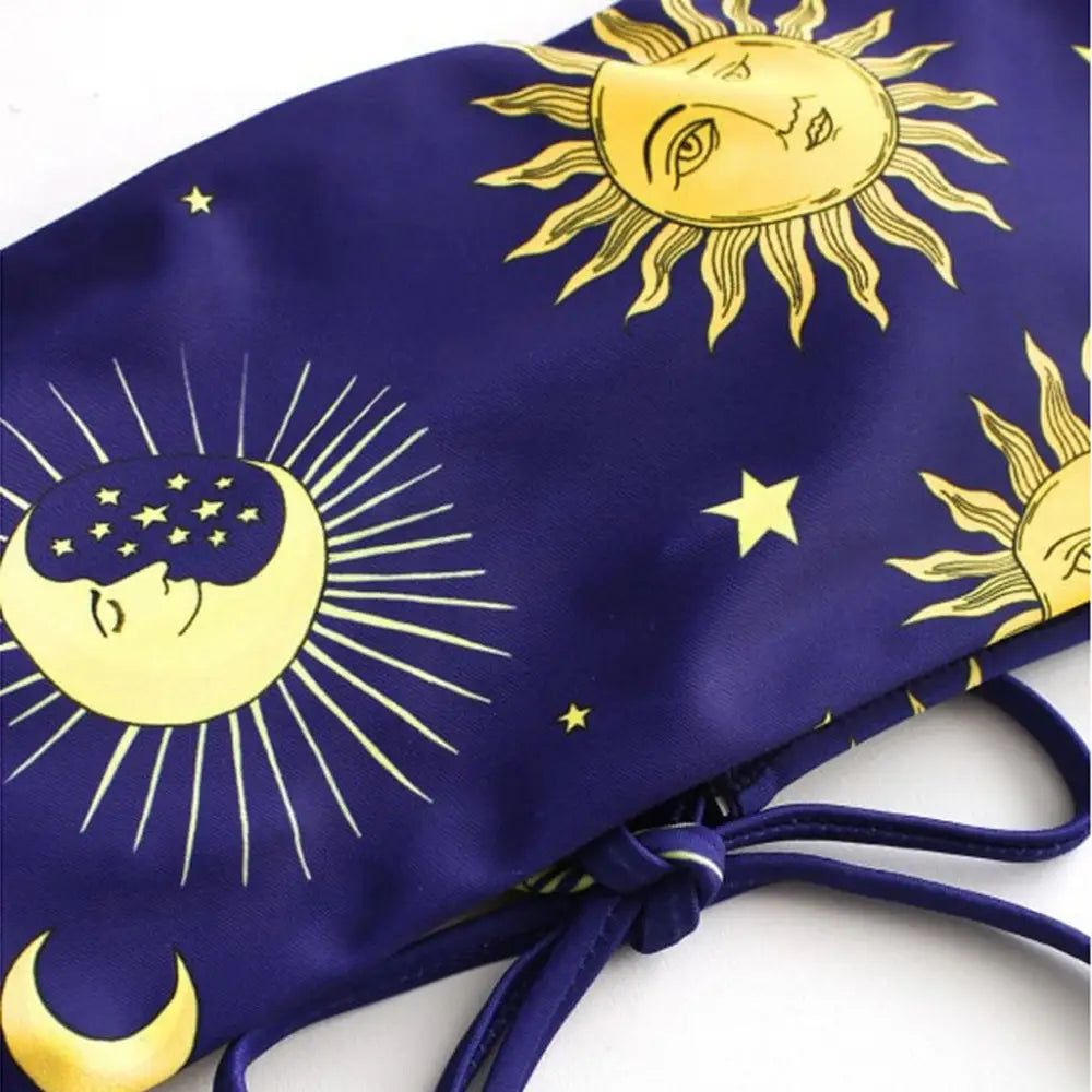 Polyester Aesthetic Sun and Moon Bikini Top