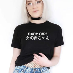 Polyester Baby Girl Dark Aesthetic T-Shirt 35A6-FSTBK- / S