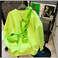 Polyester Chain Long Sleeve Cute Sweatshirt