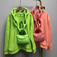 Polyester Chain Long Sleeve Cute Sweatshirt