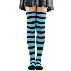 Polyester Colorful Rainbow Striped Long Socks