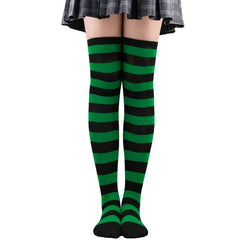Polyester Colorful Rainbow Striped Long Socks Dark
