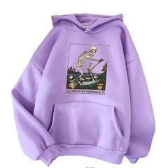 Polyester Death of Emotions Tarot Card Hoodie Purple / XS