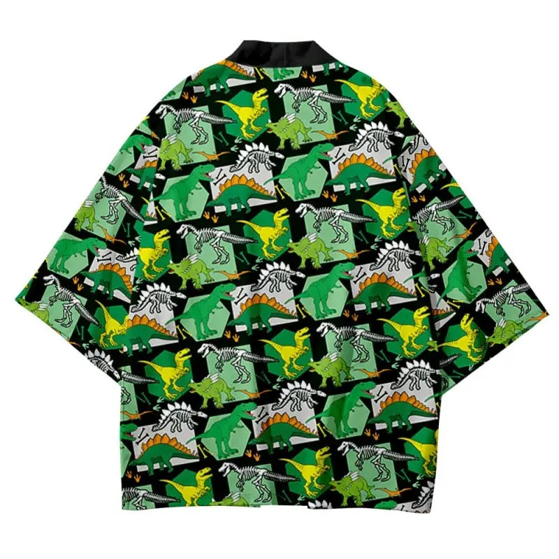Polyester Dinosaur Cartoon Loose Kimono