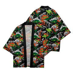 Polyester Dinosaur Cartoon Loose Kimono