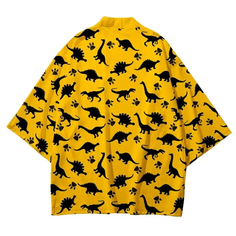 Polyester Dinosaur Cartoon Loose Kimono
