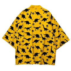 Polyester Dinosaur Cartoon Loose Kimono