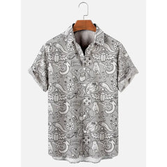Polyester Egyptian Symbols Hawaiian Style Shirt / S