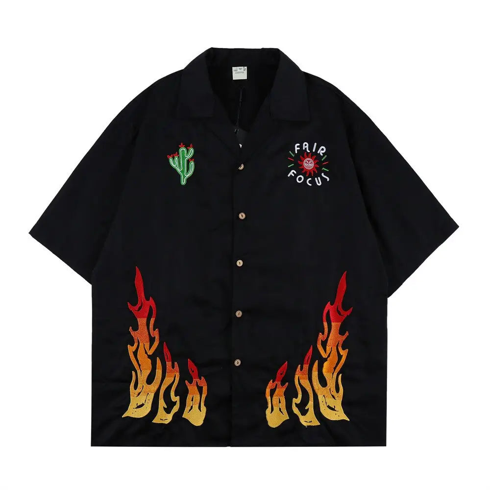 Polyester Flame Fair Focus Short Sleeve Shirt Black / S