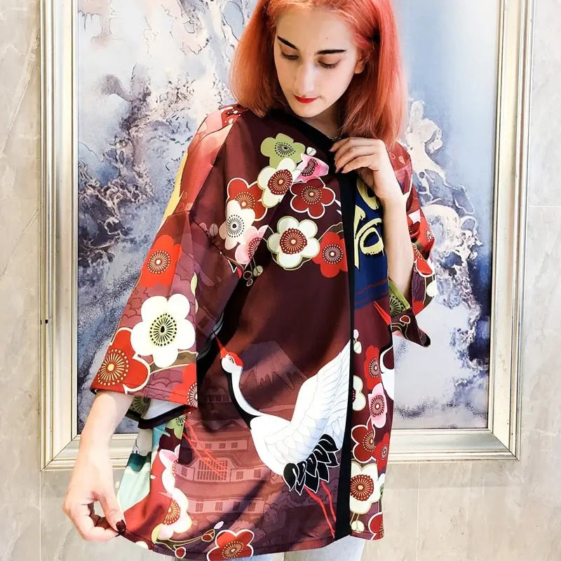 Polyester Harajuku Aesthetic Japanese Kimono