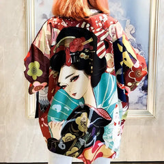 Polyester Harajuku Aesthetic Japanese Kimono