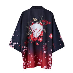 Polyester Harajuku Aesthetic Japanese Kimono Black Pink
