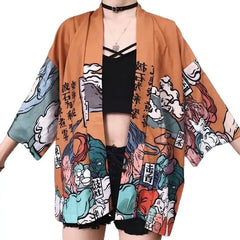 Polyester Japanese Traditional Kimono with Three Quarter